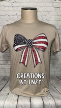 Flag Bow Faux Sequin