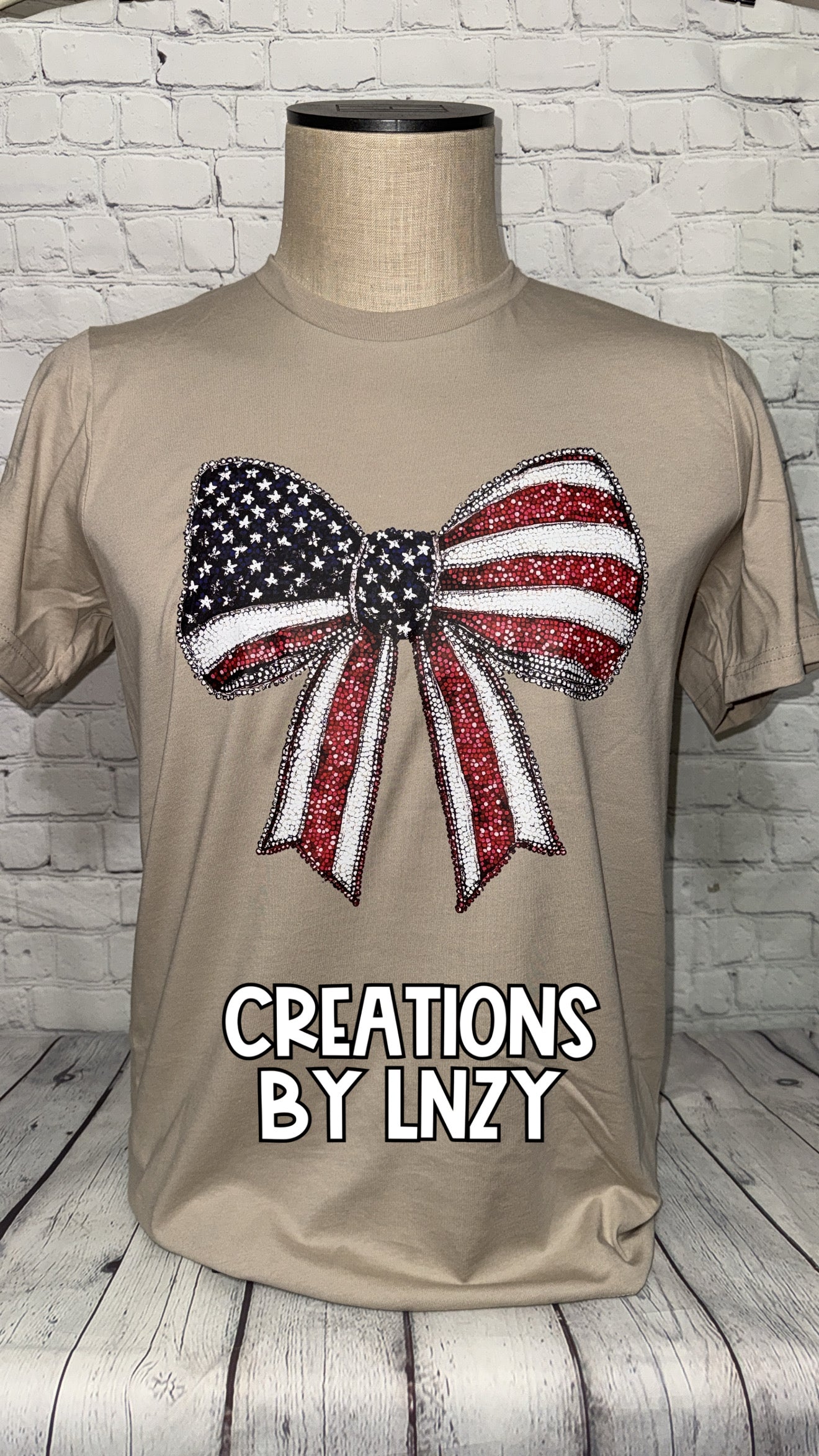 Flag Bow Faux Sequin