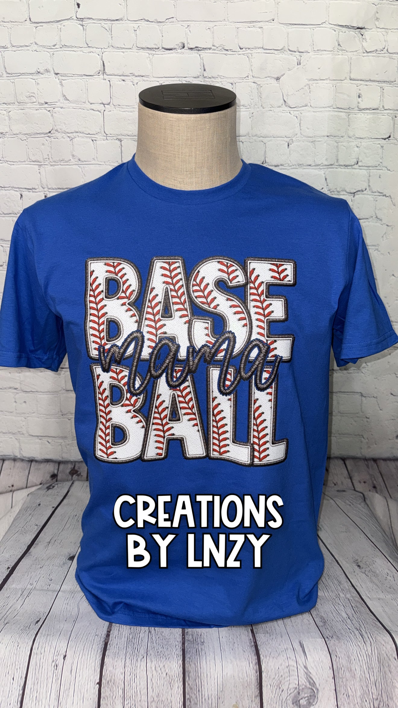 Baseball Mama Faux Embroidery