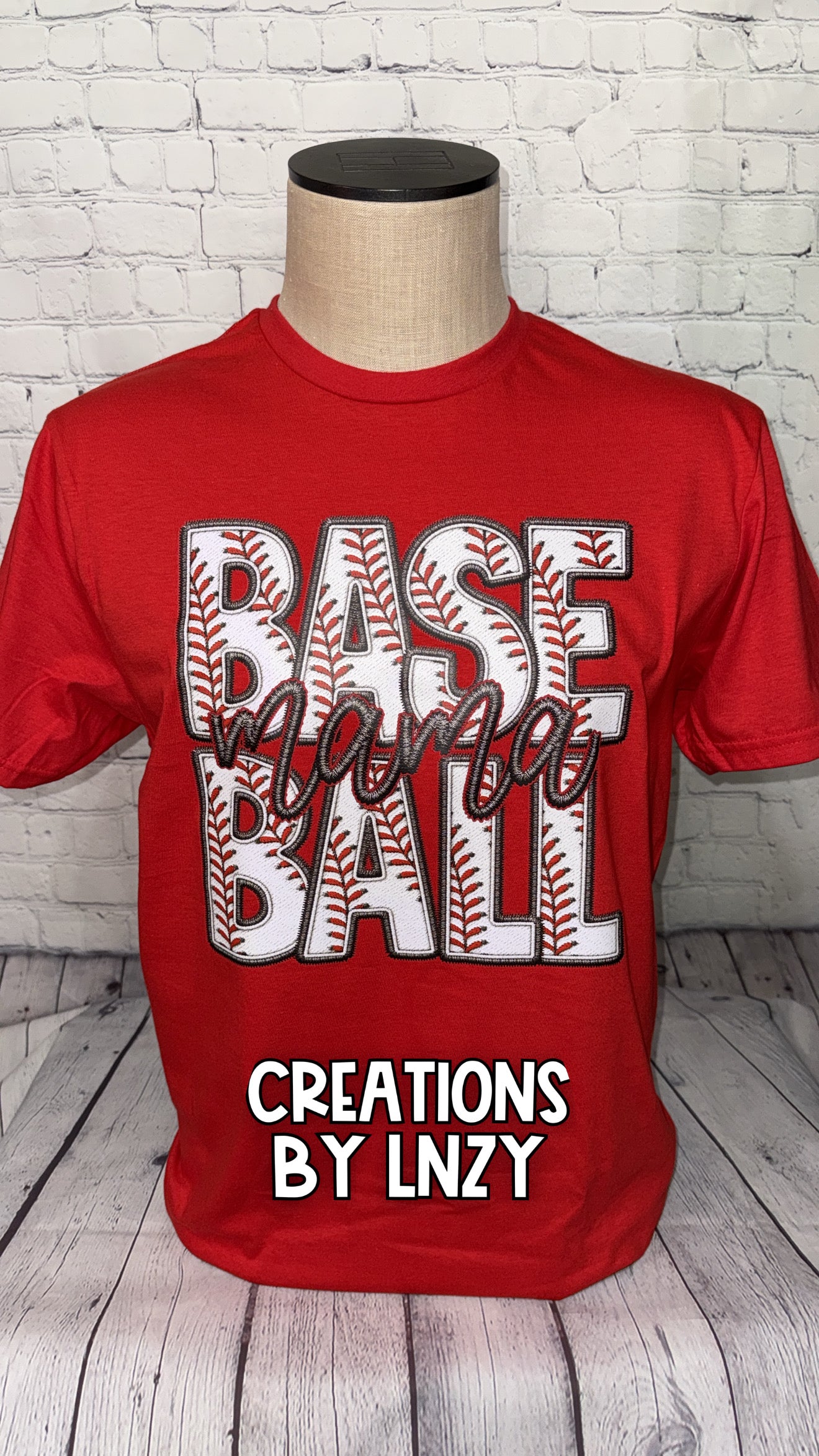 Baseball Mama Faux Embroidery